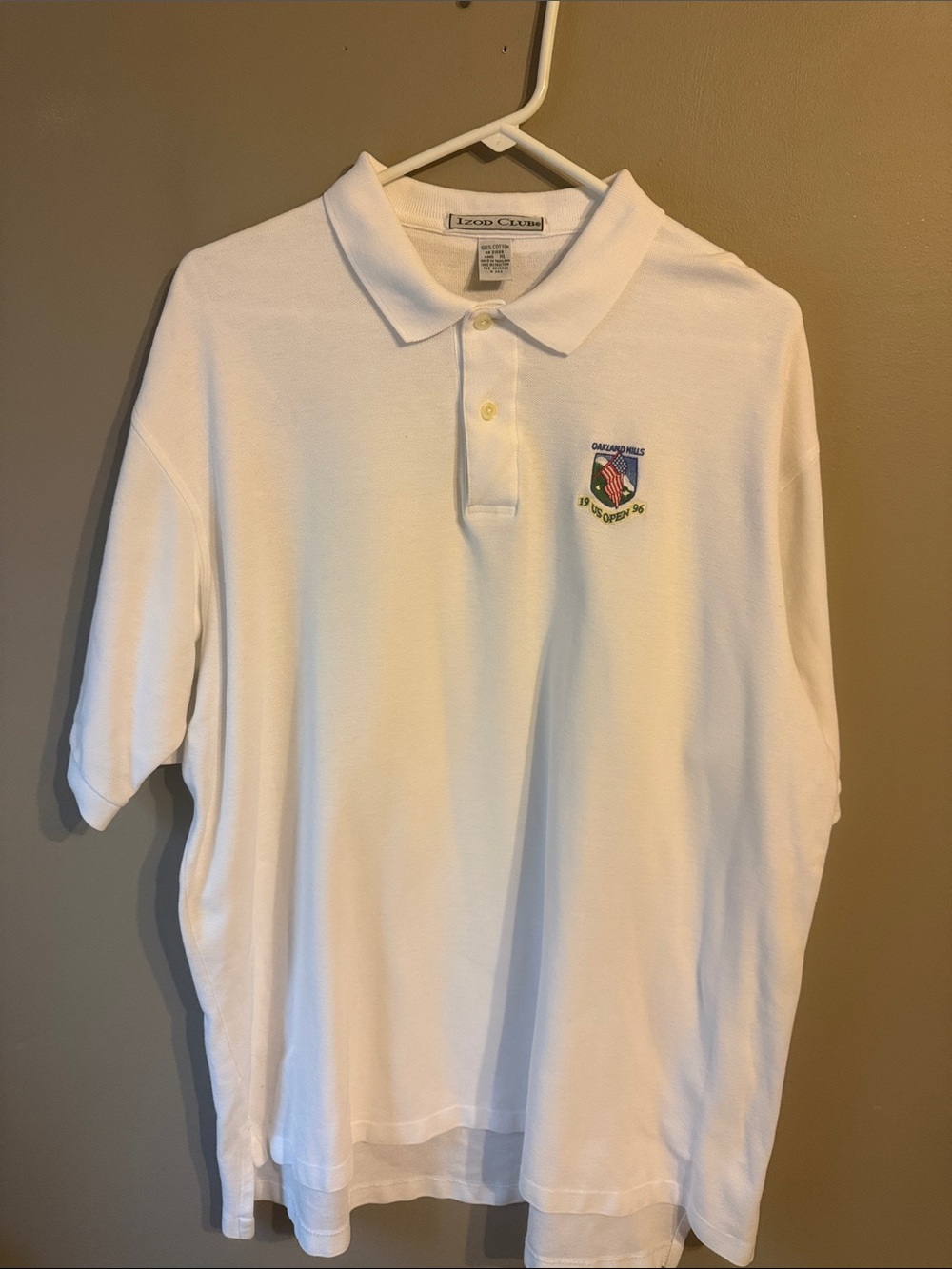 Izod Glub White Polo. 1996 U.S. Open. Oakland Hills. Size XL